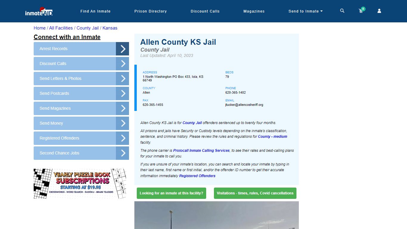 Allen County KS Jail - Inmate Locator - Iola, KS