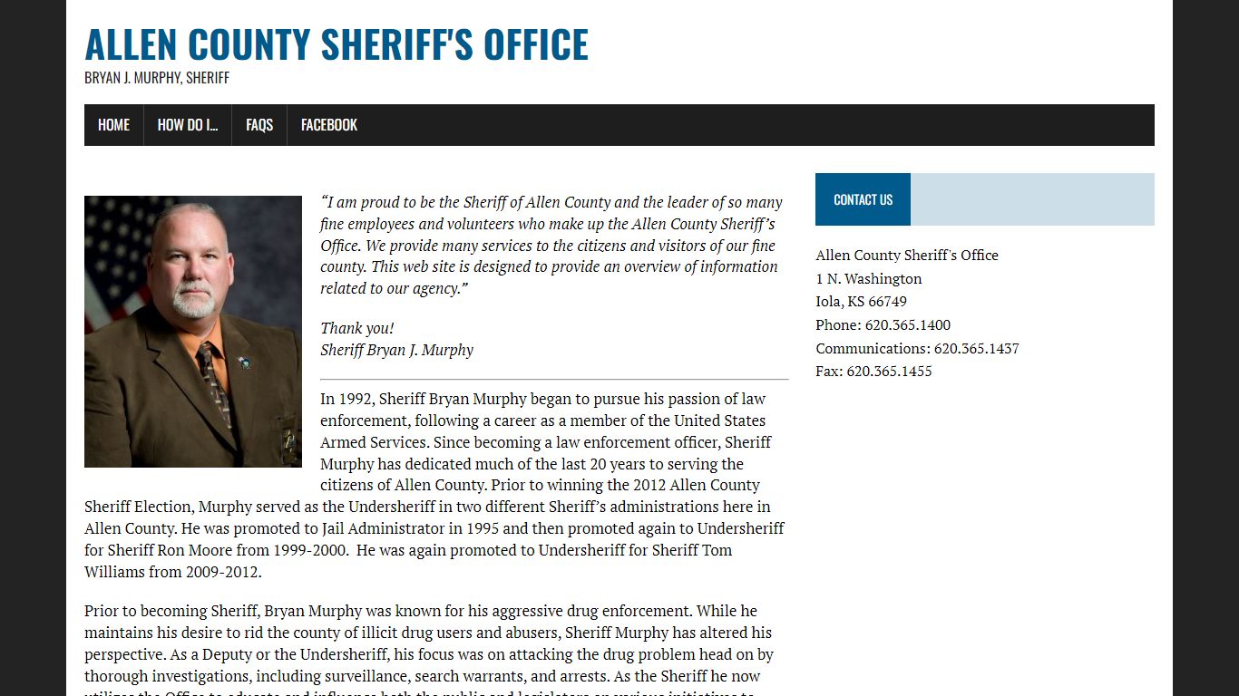 ALLEN COUNTY SHERIFF'S OFFICE – Bryan J. Murphy, Sheriff